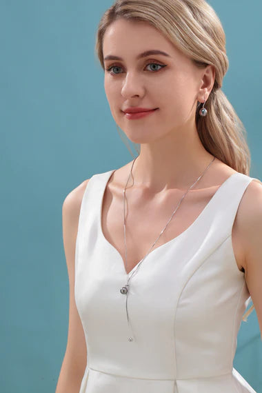 11-12mm Tahitian Pearl Clavicle Chain Necklace - Ocean Gift